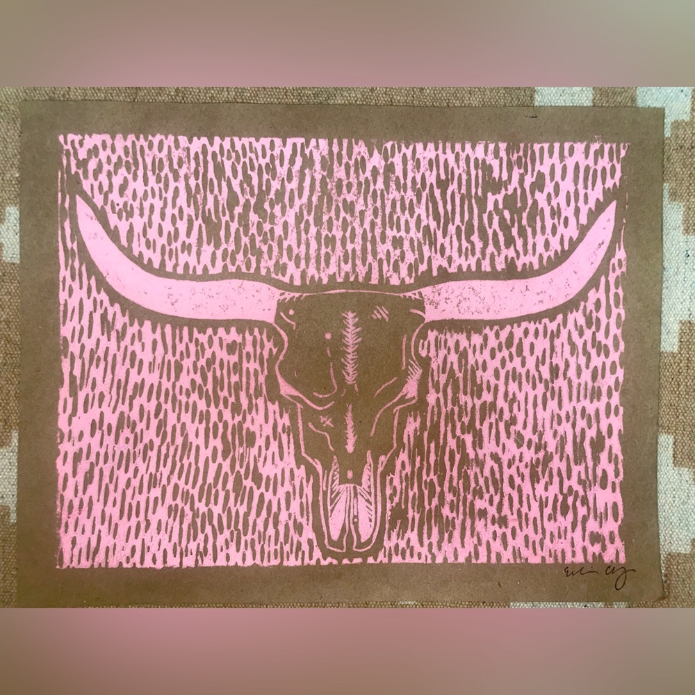 Printed Press Longhorn Art